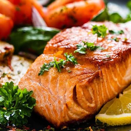 Alta cocina con salmón